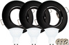 3x GOLDLUX (Polux) kulatá černá pohyblivá halogenová žárovka + GU10 3.5W LED žárovka