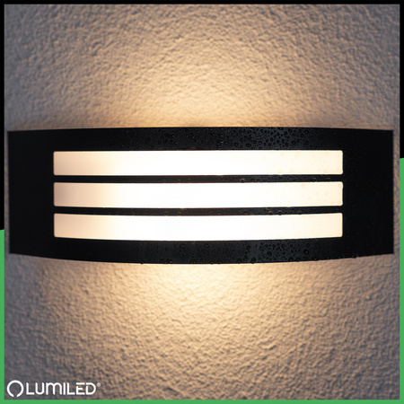 Zahradní nástěnná lampa E27, IP44 Černá FREESIA LUMILED