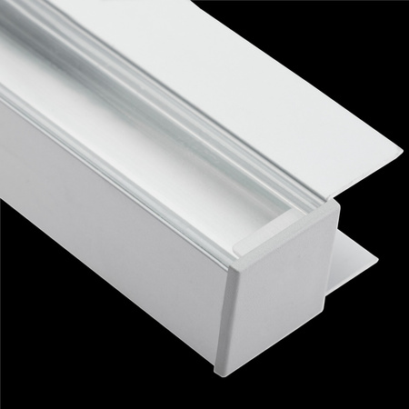 Nábytkový Eloxovaný Hliníkový Profil pro LED Pásky KM48, Stříbrný 1m + Průhledná Krytka + Záslepky LUMILED