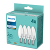 4x LED žárovka E14 B35 4,9W = 40W 470lm 4000K neutrální bílá Milk PHILIPS