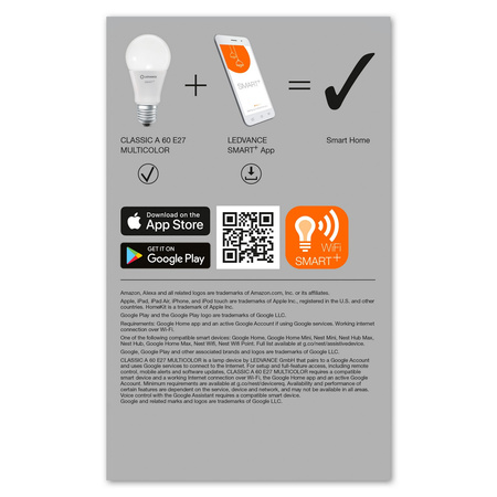 2x LED žárovka E27 A60 9W 806lm RGBW SMART+ WiFi Stmívatelné Classic LEDVANCE