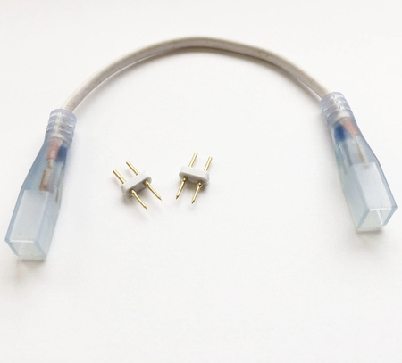Dlouhý oboustranný konektor s vodičem pro LED pásky 230V 6W + vidlice