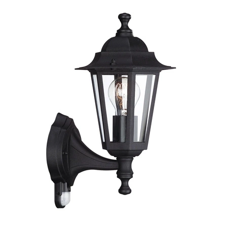 Zahradní lampa LED nástěnná lampa PEKING myGarden E27 IP44 nahoru Lucerna s čidlem soumraku Černá PHILIPS