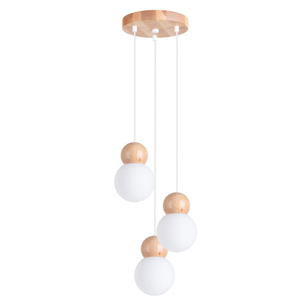 Stropní závěsné svítidlo PEKKA 3P 3xG9 White Wood Skandinávské SOLLUX