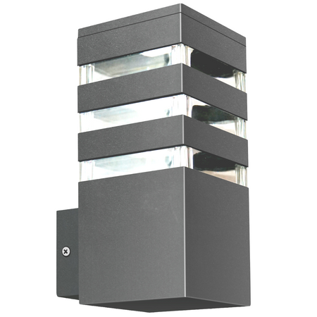 Zahradní nástěnné svítidlo rovné LED fasádní svítidlo E27 TEKSAS grafit GOLDLUX (Polux)