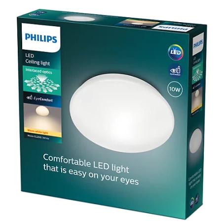 LED plafon pro povrchovou montáž MOIRE 10W 2700K 24cm bílý kulatý PHILIPS