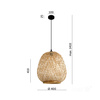 Bambusová dekorativní závěsná lampa E27 Boho Barso Kobi