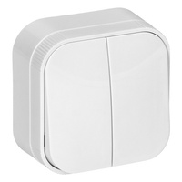 ToDo Switch Switch Dvojitý svícen Povrchová montáž IP20 ORNO WHITE