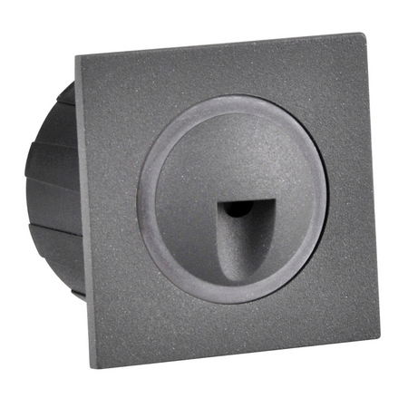 LED světlo na schodiště 3W 20lm IP44 4000K grafitový čtverec Q3 GOLDLUX (Polux)