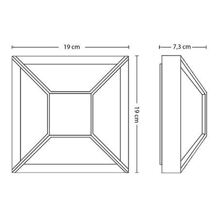 Zahradní lampa LED nástěnná lampa DROSERA myGarden 12W 2700K IP44 Strop 19cm Černobílá PHILIPS