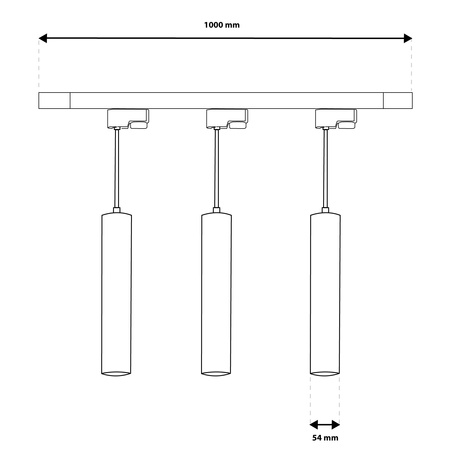 Sada osvětlovacích přípojnic 1m + 3x Soplo GU10 černá LUMILED reflektor na přípojnici