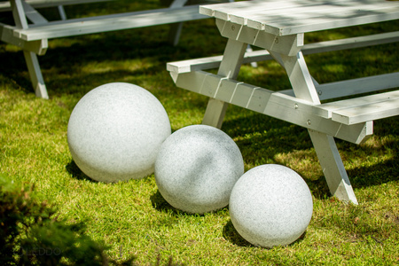 Venkovní zahradní lampa 230V E27 BULL 30cm Kámen