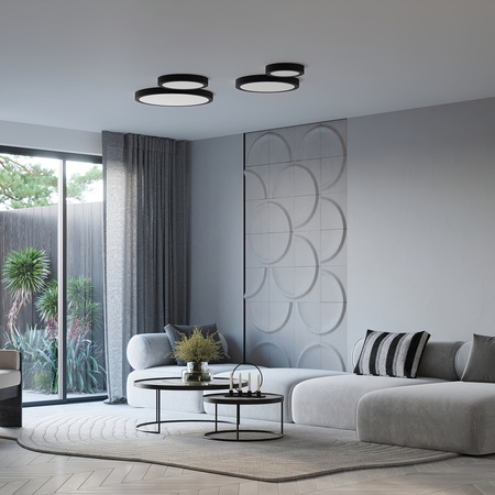 Stropní svítidlo Plafond ONYX 40 LED 23W 3000K 1890lm černé Minimalistické SOLLUX