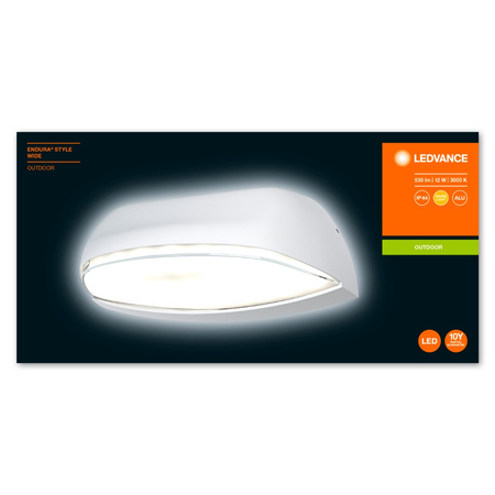 Nástěnné svítidlo fasádní venkovní svítidlo 12W 530lm 3000K bílá Endura Style Wide LEDVANCE