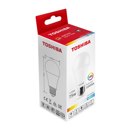 LED žárovka E27 A60 11W = 75W 1055lm 6500K Studená bílá TOSHIBA