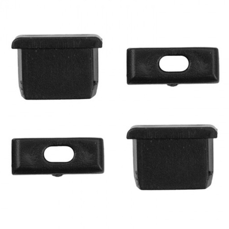 Hliníkový povrchový profil LED černý 2m se stínítkem z mléčného skla pro LED pásky + krytky Ecolight řady N