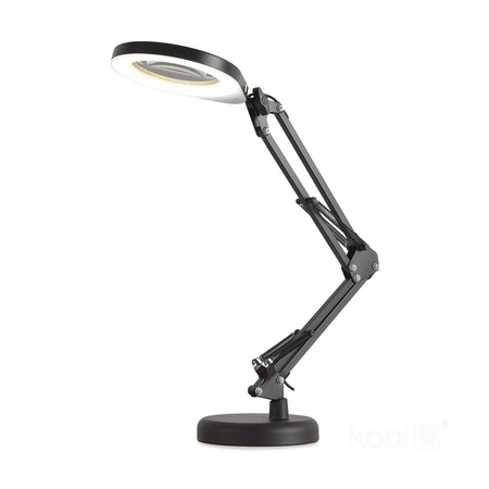 Stolní lampa LED 10W 500lm CCT 180° dobíjecí černá lupa Kobi