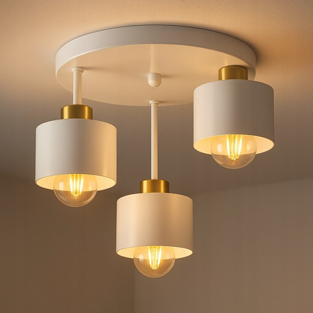 SPOT TUBA Halogenové stropní svítidlo 3x E27 White Gold Elza Masterled