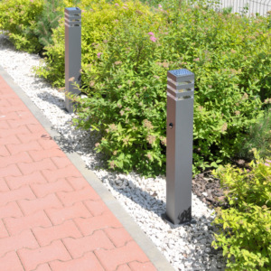 Venkovní zahradní lampa TEKSAS 74 E27 IP44 senzorová tyč grafitová GOLDLUX (Polux)