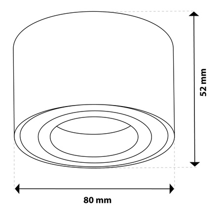 Povrchové Halogenové svítidlo, TUBA SPOT Nastavitelná Kulatá 50mm Bílá AMAT-S + LED 7W 3000K LUMILED