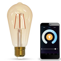 E27 ST64 LED žárovka 5.5W 470lm 1800K-2700K 320° Filament GOLDLUX (Polux) Smart WiFi TUYA