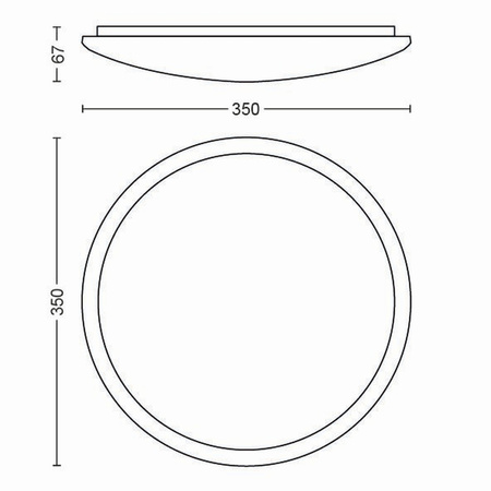 Stropní svítidlo Plafond LED CAVANAL 18W 2700K 35cm stmívatelné PHILIPS