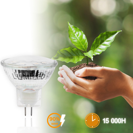Žárovka LED MR11, 2.5W = 20W 220lm 3000K Teplá bílá 120° 12V LUMILED