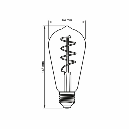 LED žárovka E27 ST64 Edison 4W 100lm 1800K teplá bílá 360° FILAMENT Smoke Dimmable Videx