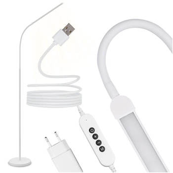 Stmívatelná stojací lampa LED 14W CCT s nastavením výšky LONGA 2 White LUMILED