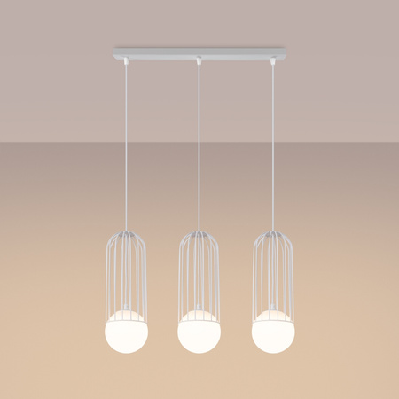 BRINA 3L 3xG9 Bílé moderní stropní závěsné svítidlo SOLLUX