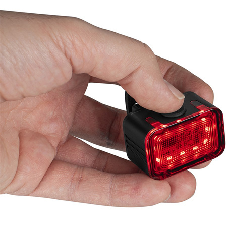 Zadní svítilna na kolo červená USB-C 6 režimů IPX6 POWERFUL VAYOX