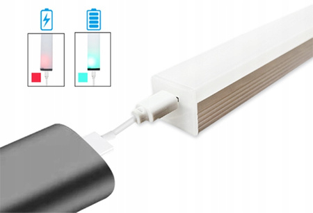 LED lišta na nábytek pod skříňovou lampu 3W 4500K s pohybovým senzorem 50cm stříbrná