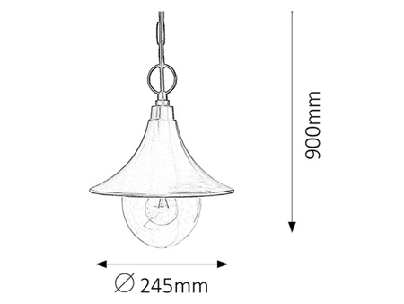 LED zahradní venkovní závěsné svítidlo KONSTANZ E27 IP44 Černá RABALUX