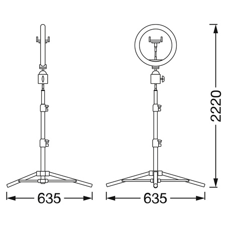 Mobilní LED kruhová stojací lampa pro selfie 6W 250lm CCT 26cm Bluetooth LEDVANCE + dálkové ovládání