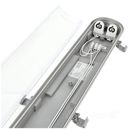 Průmyslová hermetická sada svítidel G2 + 2x LED zářivka T8 18W 120cm 4000K Neutral IP65 Kobi