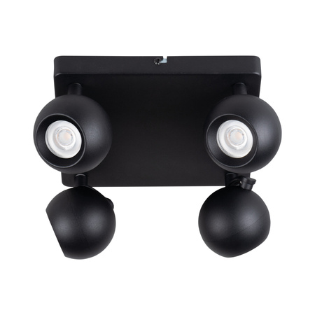 Stropní svítidlo LED GU10 s nastavitelným reflektorem kulaté černé Galoba Kanlux