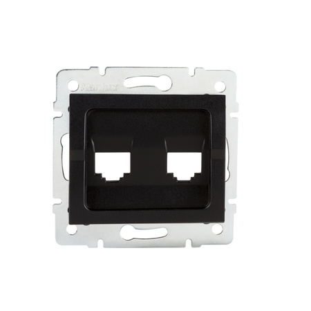 Adaptér internetové zásuvky RJ45 čtvercový černý LOGI Kanlux