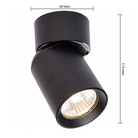 TIMO Stropní nástěnná lampa Nástěnná lampa Reflektor Pohyblivé halogenové svítidlo 1xGU10 Black LVT