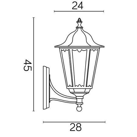 Venkovní zahradní fasádní svítidlo NÁSTĚNNÉ SVÍTIDLO LED Retro Classic K 3012/1/D g E27 Su-Ma