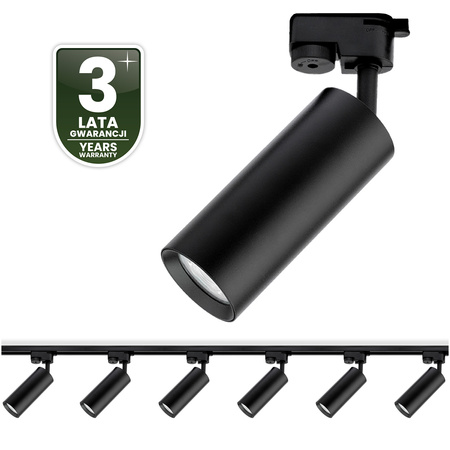 Osvětlovací lišta 2m + 6x reflektor lištový, GU10 Černá RITI LUMILED
