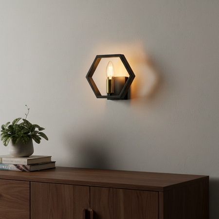 Nástěnné svítidlo Venkovní fasádní svítidlo E14 Black Gold Honey Sanico Goldlux