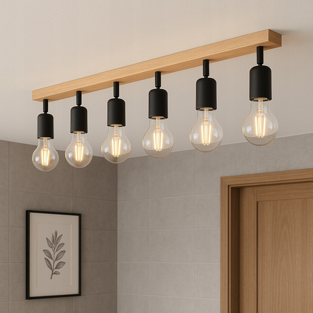 Spot Tuba Stropní svítidlo Reflektor Halogenové svítidlo 6x E27 Pohyblivé Černohnědé Eos Masterled