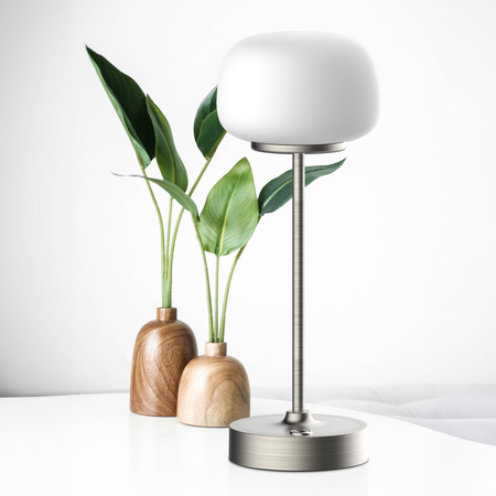 Dekorativní stolní lampa LED 1,8 W 150 lm 2700K teplá stříbrná Rimini Sanico Goldlux