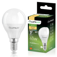 Žárovka LED E14, P40 8W = 60W 806lm 3000K Teplá bílá 180° LUMILED