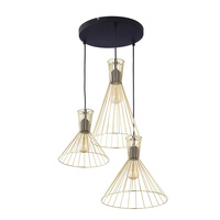 SAHARA Závěsné stropní svítidlo Lustr černá a zlatá Moderní 3xE27 3351 TK Lighting