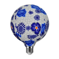 LED žárovka E27 G125 4W 1900K Teplá bílá 320° Filament GOLDLUX (Polux) Folk Blue Dekor.