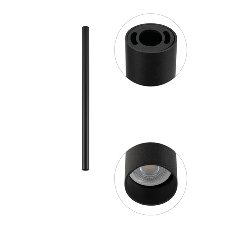 Povrchová montáž GU10 SPOT TUBA černá FOURTY M 10821 Nowodvorski