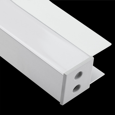 Nábytkový Eloxovaný Hliníkový Profil pro LED Pásky KM48, Stříbrný 1m + Mléčná Krytka + Záslepky LUMILED