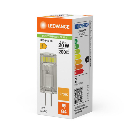 LED žárovka G4 1,5W = 20W 200lm 2700K teplá bílá 320° 12V Ledvance
