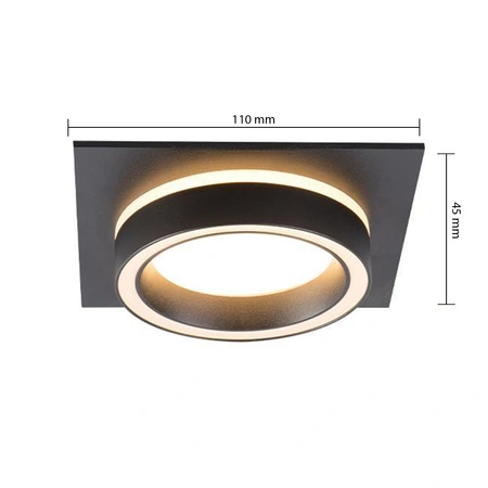 Halogenový bodový reflektor Masterled GX53 Square Black Matt Arcadio pro montáž pod omítku